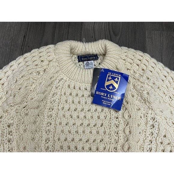 Rory Lynch Wool Sweater Hand Loomed Ireland Mens 46 De Lench Irish Vintage - Picture 3 of 9